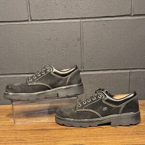 Y2K 90s Vintage Skechers 45120 Chunky Black Leather Platform Oxfords Women’s 9.5